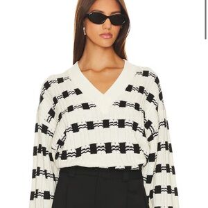 L’academie Evran Check V neck Sweater